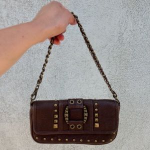 Vintage Betsey Johnson brown leather purse